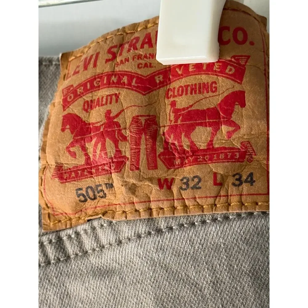 Levi’s 505 Straight Leg Jeans Men’s W32 L34 Tan Khaki Denim Levi Strauss